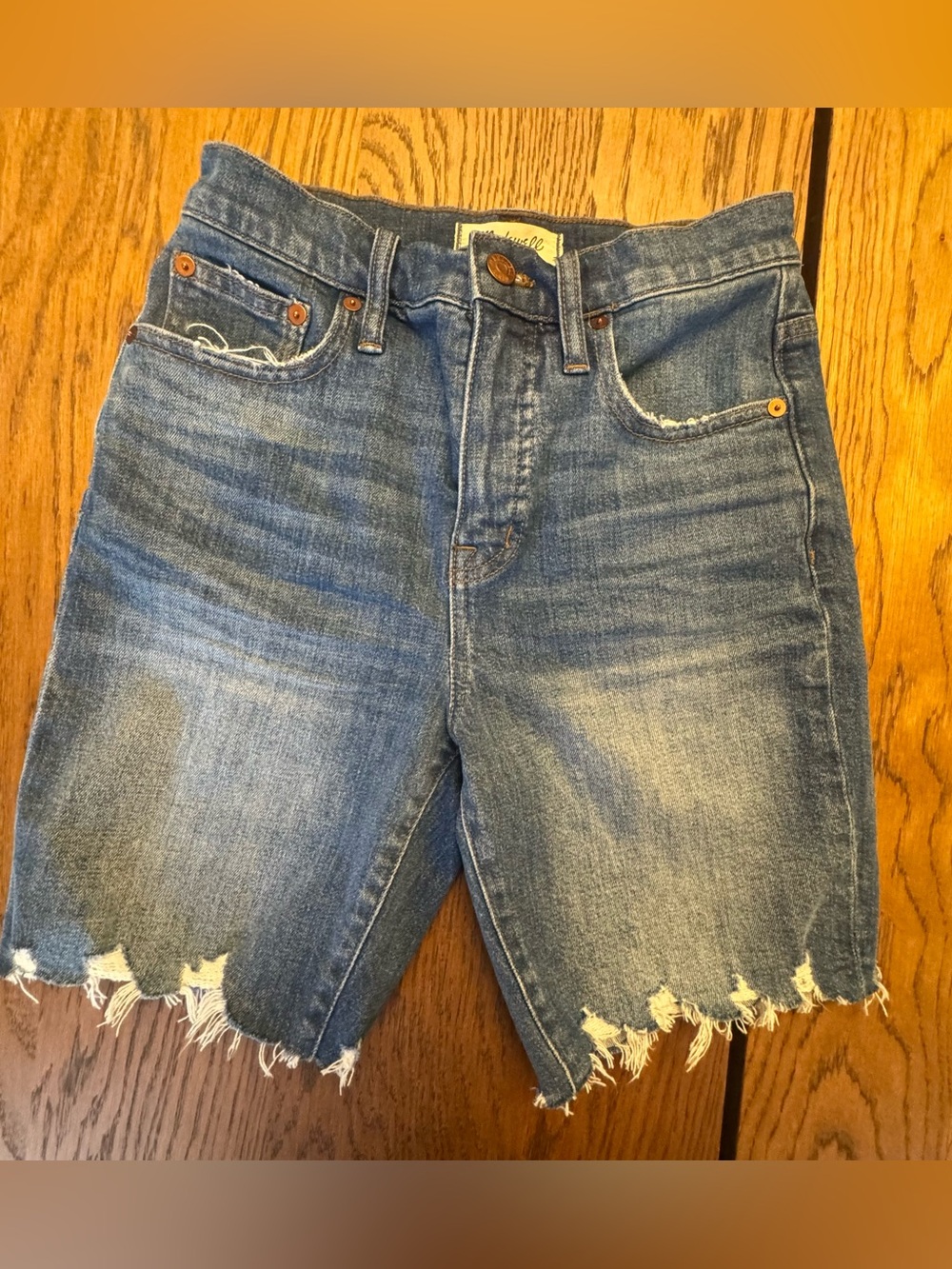 Madewell High Rise Denim Mid Length Jean Shorts Size 26